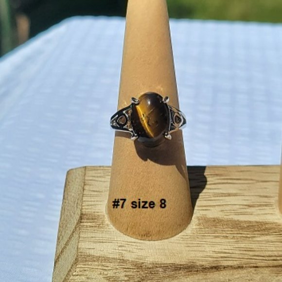 Tiger's Eye Gemstone Rings - Picture 7 of 9